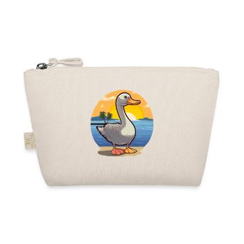 Goose Funny Cartoon Kawaii Beach Illustration - Organic Pouch - nature - Front