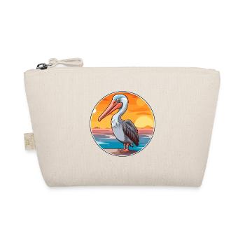 Pelican Funny Cartoon Kawaii Beach Illustration - Organic Pouch - nature - Front