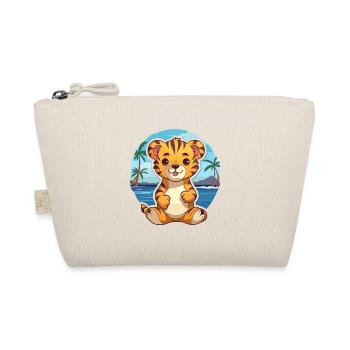 Tiger Lustige Karikatur Kawaii Strand Illustration - Bio-Täschchen - Natur - Vorne