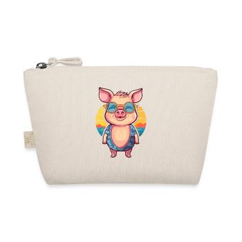 Cochon drôle dessin animé Kawaii plage Illustration - Trousse biologique - nature - Devant