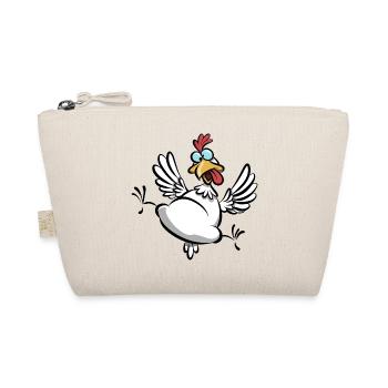 Crazy Chicken, Chicken Fan, Funny Chicken Cartoon - Organic Pouch - nature - Front