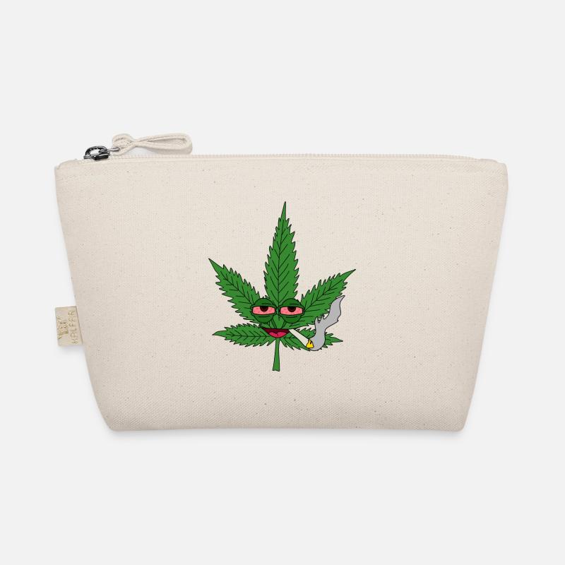 Hemp leaf with stoner eyes Organic Pouch