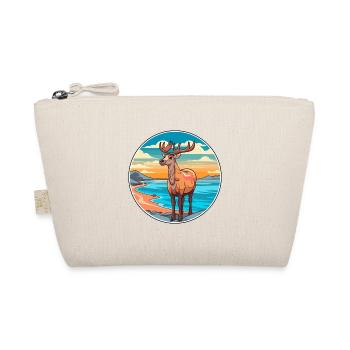 Caribou Watercolor Cartoon Kawaii Clipart Animal - Organic Pouch - nature - Front