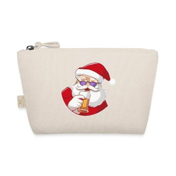 Weihnachtsmann mit Bier und Sonnenbrille - Bio-Täschchen - Natur - Vorne