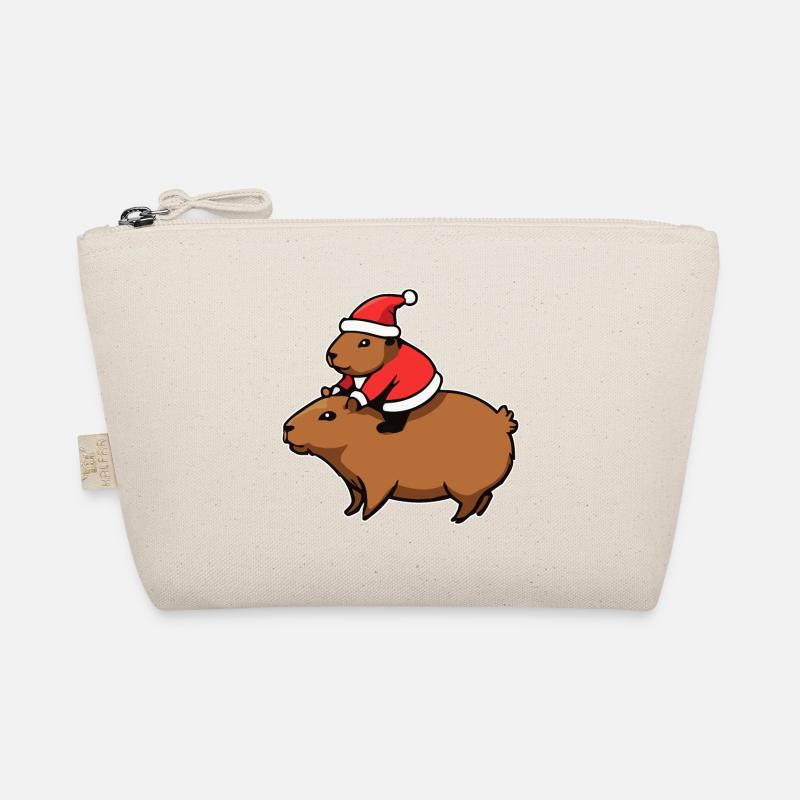 Capybara Weihnachten - Bio-Täschchen - Natur