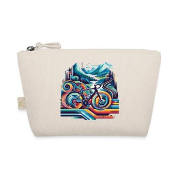Bicycle with wavy lines - Organic Pouch - nature - Front