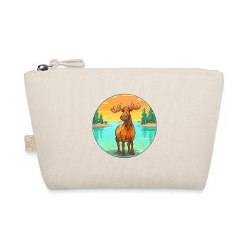 Moose Watercolor Cartoon Kawaii Clipart Animal - Organic Pouch - nature - Front
