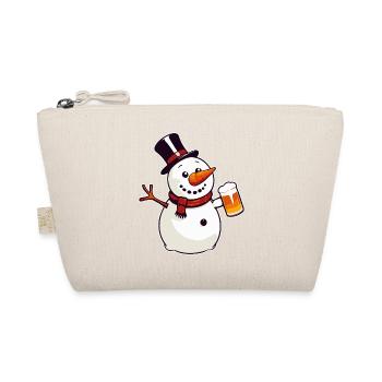Snowman with beer - Organic Pouch - nature - Front