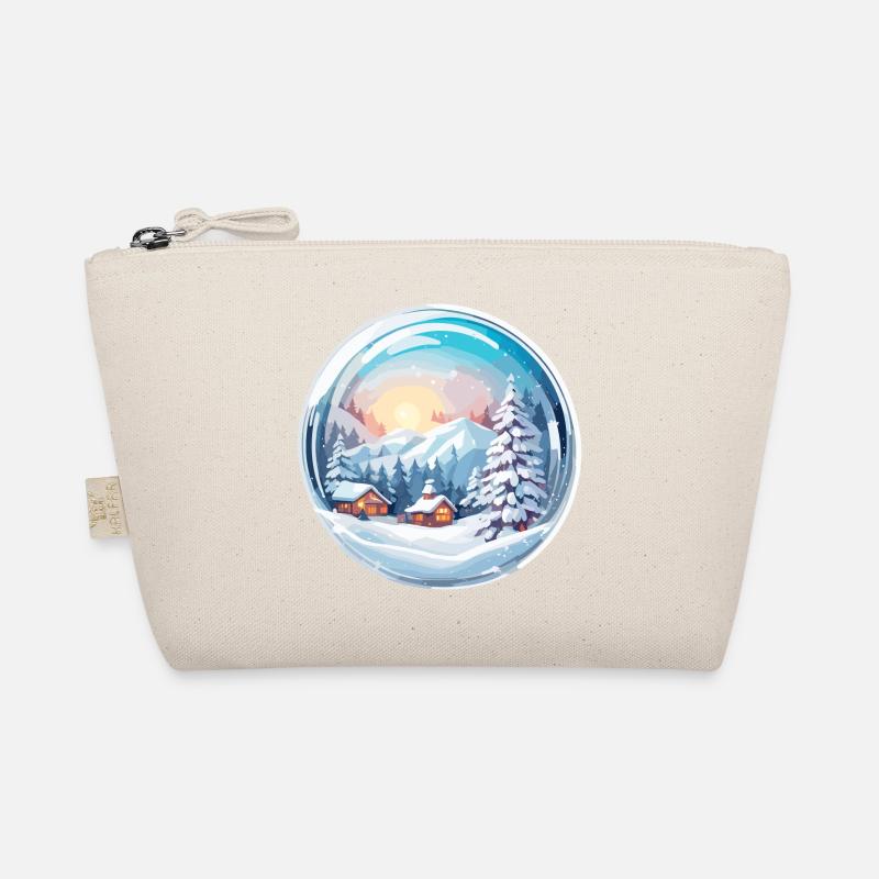 Schneekugel / Winterzauber / Schnee / Souvenir - Bio-Täschchen - Natur