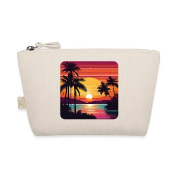 Atmospheric sunset with palm trees - Organic Pouch - nature - Front