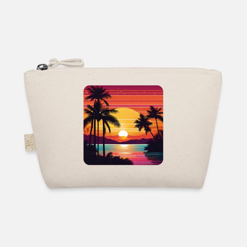 Atmospheric sunset with palm trees Organic Pouch