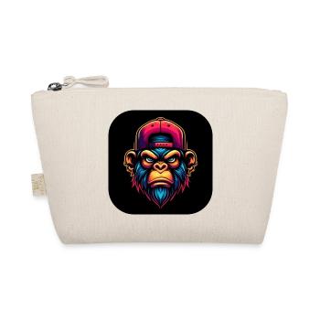 Angry Monkey with Cap in Colorful - Organic Pouch - nature - Front