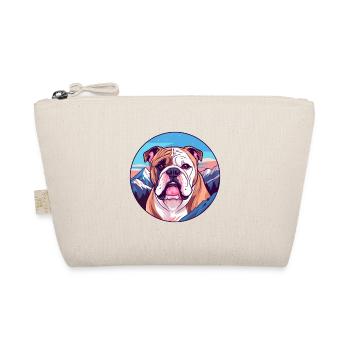 Bulldogge Hund Rasse Cartoon Kawaii Aquarell - Bio-Täschchen - Natur - Vorne