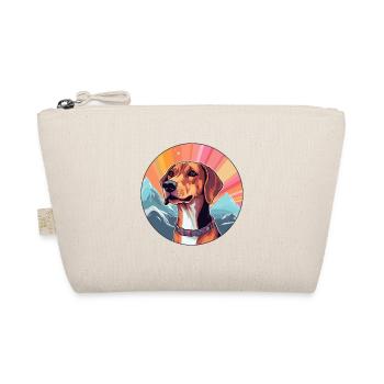 Cretan Hound Dog Breed Cartoon Kawaii Watercolor - Organic Pouch - nature - Front