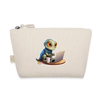 Süßer Gecko Internet Kaffee Nerd Lustig Shirt - Bio-Täschchen - Natur - Vorne