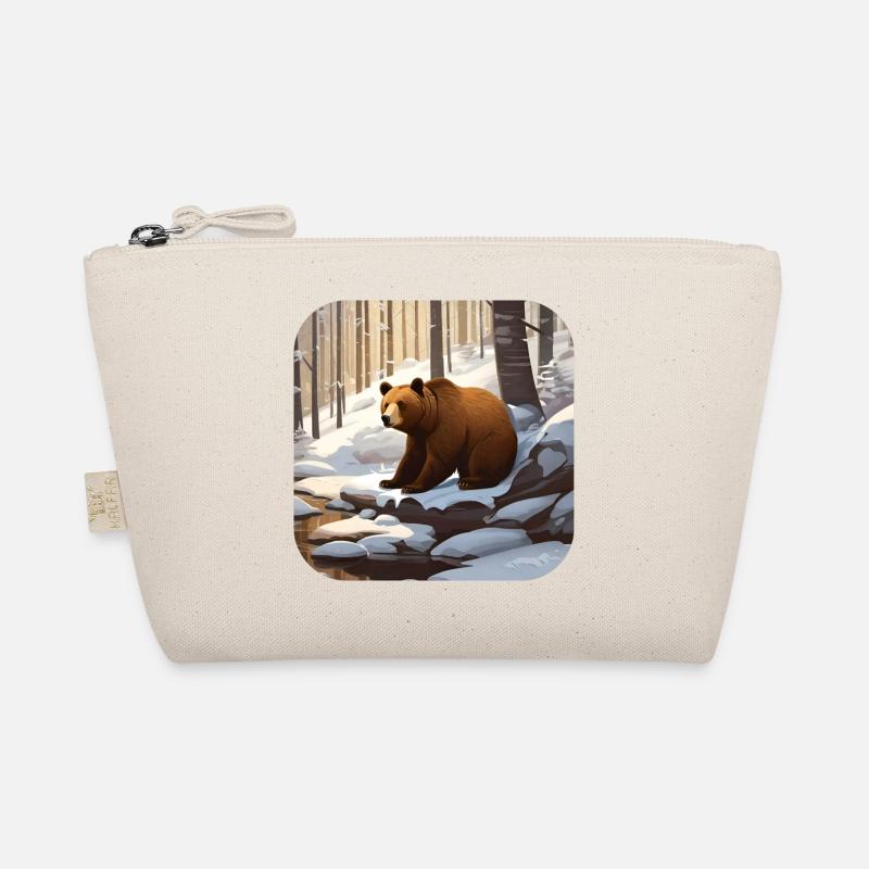 Bear in winter forest Organic Pouch