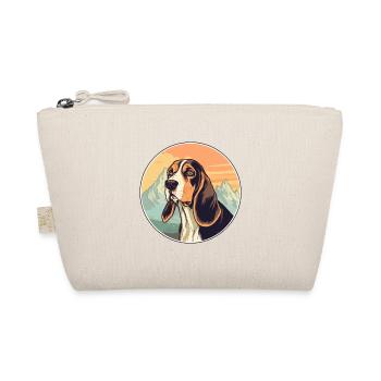 Estonian Hound Dog Breed Cartoon Kawaii Watercolor - Organic Pouch - nature - Front