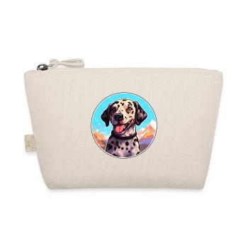 Leopard Cur Dog Breed Cartoon Kawaii Watercolor - Organic Pouch - nature - Front