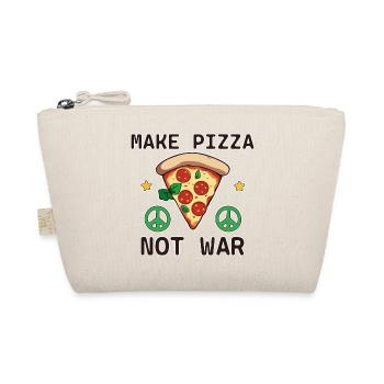 Peace Make Pizza not War Peace Sign - Organic Pouch - nature - Front