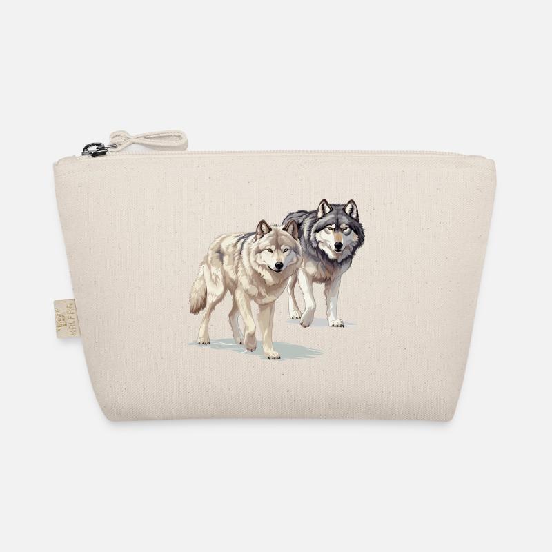 2 wolves big motif - The wilderness is calling ! Organic Pouch