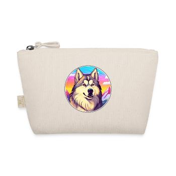Alaskan Malamute Dog Breed Cartoon Kawaii Watercol - Organic Pouch - nature - Front