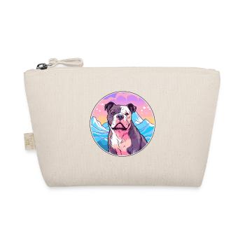 American Bully Dog Breed Cartoon Kawaii Watercolor - Organic Pouch - nature - Front