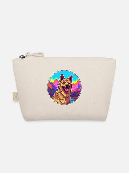 Belgian Shepherd Laekenois Dog Breed Cartoon Kawai - Organic Pouch - nature - Front