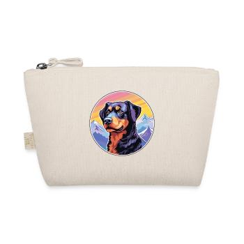 Beauceron Dog Breed Cartoon Kawaii Watercolor - Organic Pouch - nature - Front