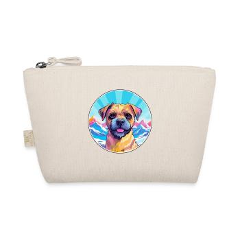 Border Terrier Dog Breed Cartoon Kawaii Watercolor - Organic Pouch - nature - Front