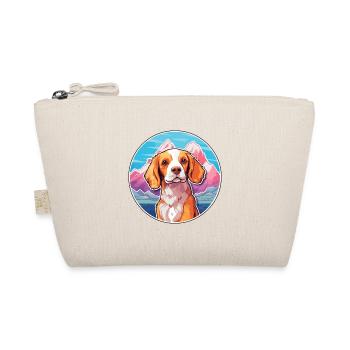 Brittany Spaniel Dog Breed Cartoon Kawaii Watercol - Organic Pouch - nature - Front