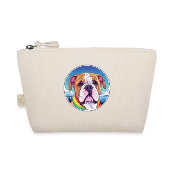 Bulldogge Hund Rasse Cartoon Kawaii Aquarell - Bio-Täschchen - Natur - Vorne