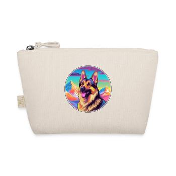 German Shepherd Dog Breed Cartoon Kawaii Watercolo - Organic Pouch - nature - Front