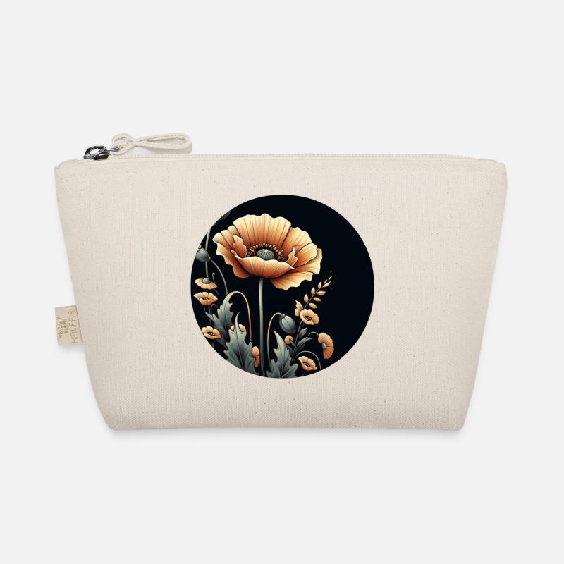Flower, Orange, Beige, Natural, Botany Organic Pouch