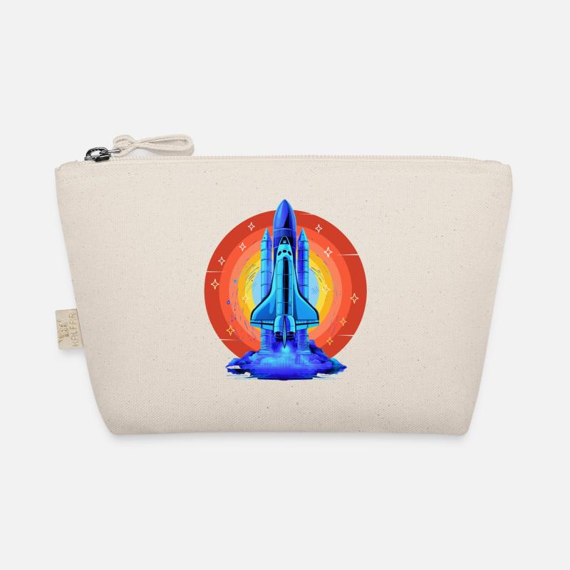BLAUES SPACE SHUTTLE RETRO VINTAGE - Bio-Täschchen - Natur
