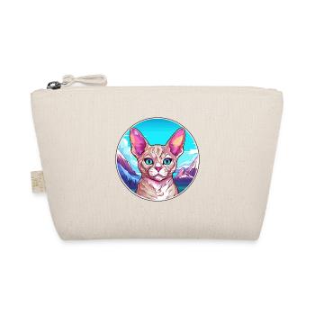 Devon Rex Cat Colorful Cartoon Watercolor Illustra - Organic Pouch - nature - Front