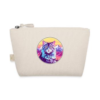 Maine Coon Katze Bunte Karikatur Aquarell Illustration - Bio-Täschchen - Natur - Vorne