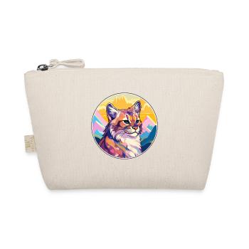 Eurasian Lynx Cat Colorful Cartoon Watercolor Illu - Organic Pouch - nature - Front