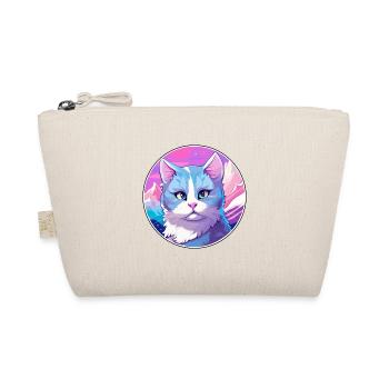Russian Blue Cat Colorful Cartoon Watercolor Illus - Organic Pouch - nature - Front