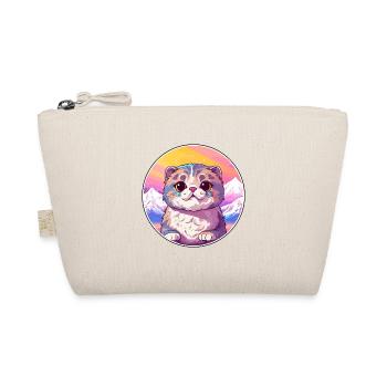 Scottish Fold Cat Colorful Cartoon Watercolor Illu - Organic Pouch - nature - Front