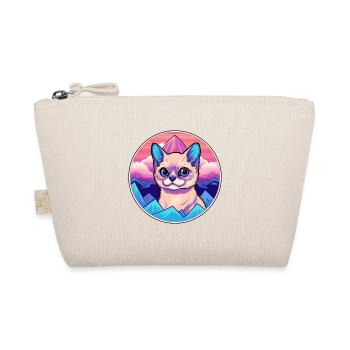 Siamese Cat Colorful Cartoon Watercolor Illustrati - Organic Pouch - nature - Front