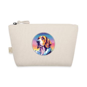 Polish Hound Dog Breed Cartoon Kawaii Watercolor - Organic Pouch - nature - Front