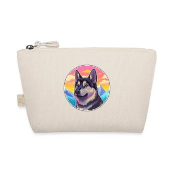 Norwegian Elkhound Dog Breed Cartoon Kawaii Waterc - Organic Pouch - nature - Front