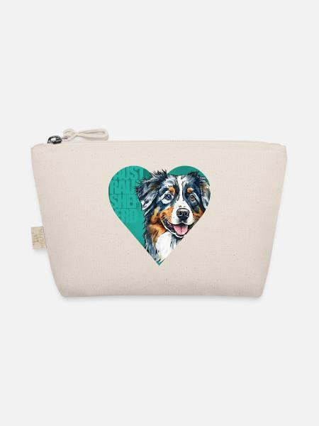 Australian Shepherd Portrait - Bio-Täschchen - Natur
