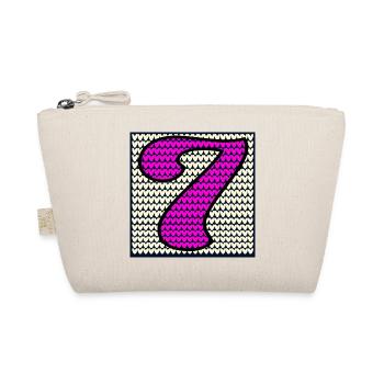 7th Birthday Winter - NUMBER 7 - SEVEN - Organic Pouch - nature - Front