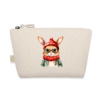 Kuschelbunny Winterlook mit Brille - Bio-Täschchen - Natur - Vorne