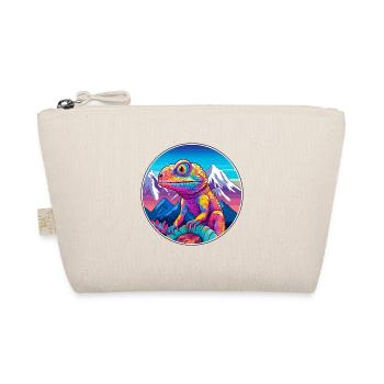 Chameleon Watercolor Cartoon Kawaii Pet Animal Col - Organic Pouch - nature - Front