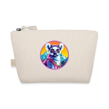 Lemur Watercolor Cartoon Kawaii Pet Animal Colorfu - Organic Pouch - nature - Front