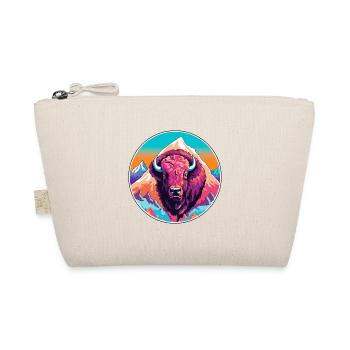 Buffalo Watercolor Cartoon Kawaii Pet Animal Color - Organic Pouch - nature - Front