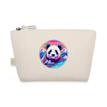 Panda Watercolor Cartoon Kawaii Pet Animal Colorfu - Organic Pouch - nature - Front