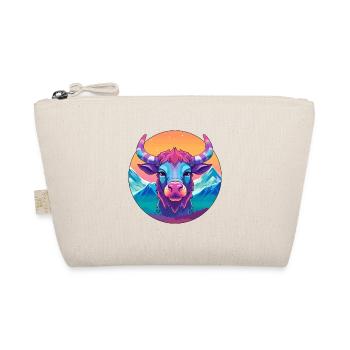 Bull Watercolor Cartoon Kawaii Pet Animal Colorful - Organic Pouch - nature - Front